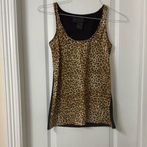 Kardashian Kollection animal leopard print tank top mixed media Y2K Size XS